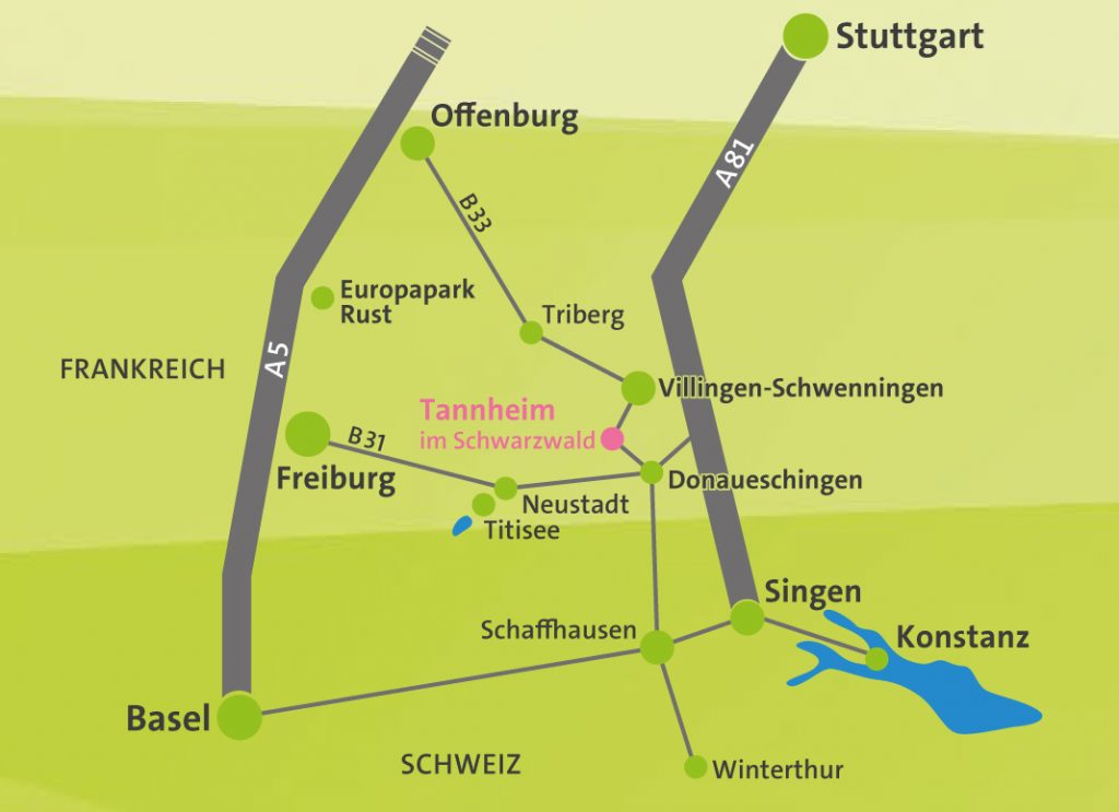 Anfahrtsskizze nach VS-Tannheim